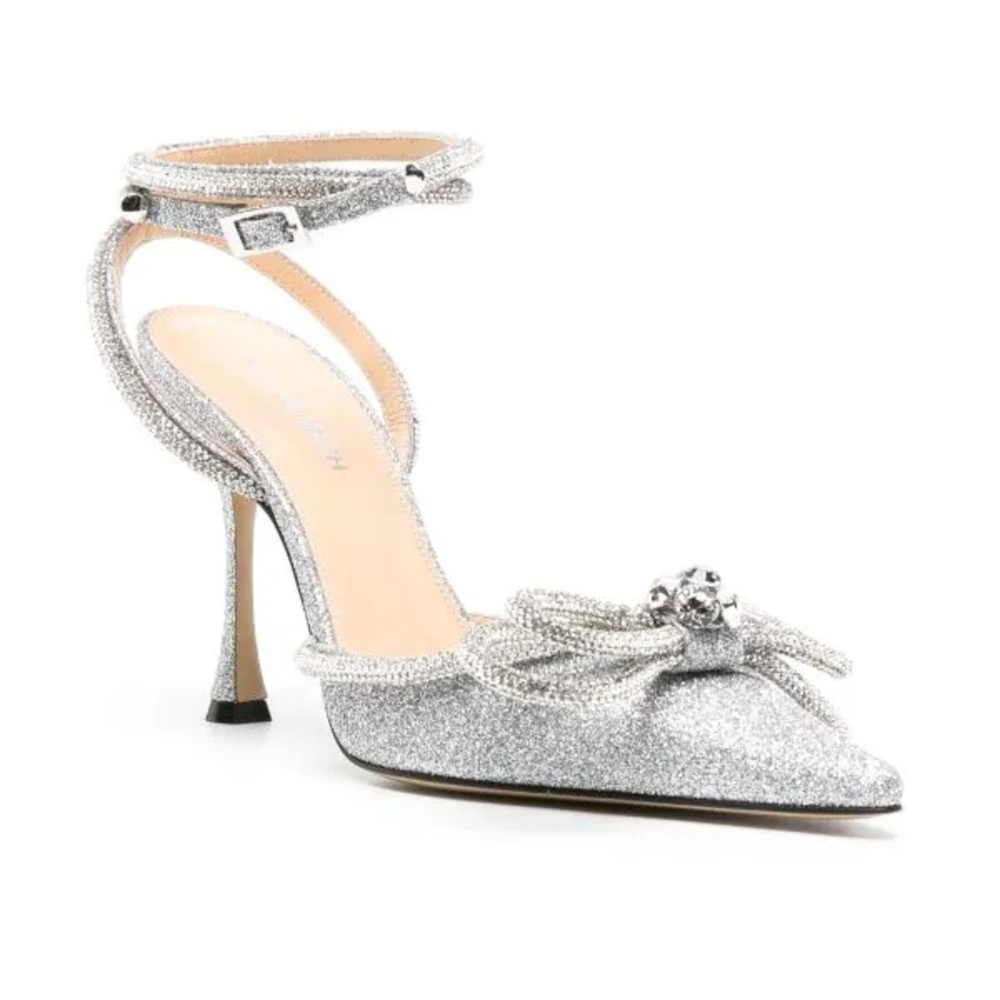 MACH & MACH Silver Glitter Heels